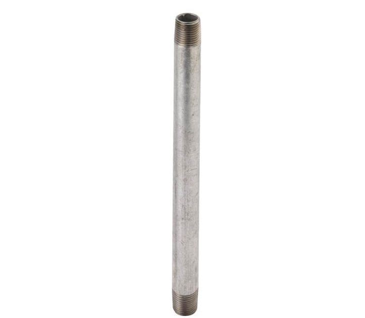 Worldwide 1/2X10G Galvanized Standard Pipe Nipple, 1/2" x 10"