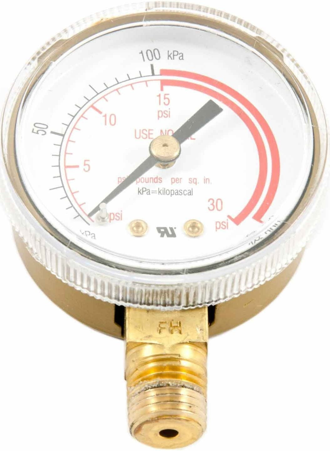 Forney 87730 Acetylene Gauge, 0-30 Psi, 2" x 1/4"