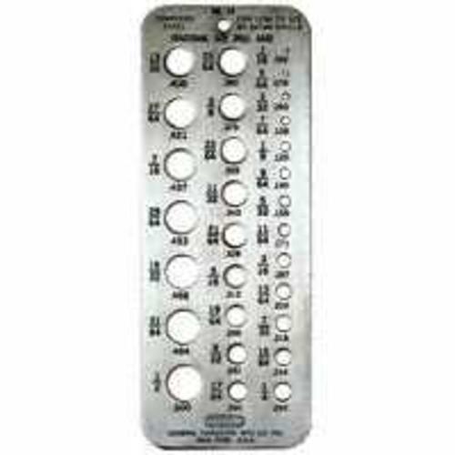 General 14 Drill Gauge, 1/16" to 1/2" x 64ths.