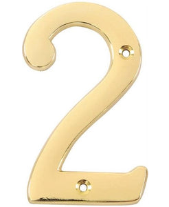 Prosource N-Z042PB3L-PS House Numbers #2, Zinc Die-Cast
