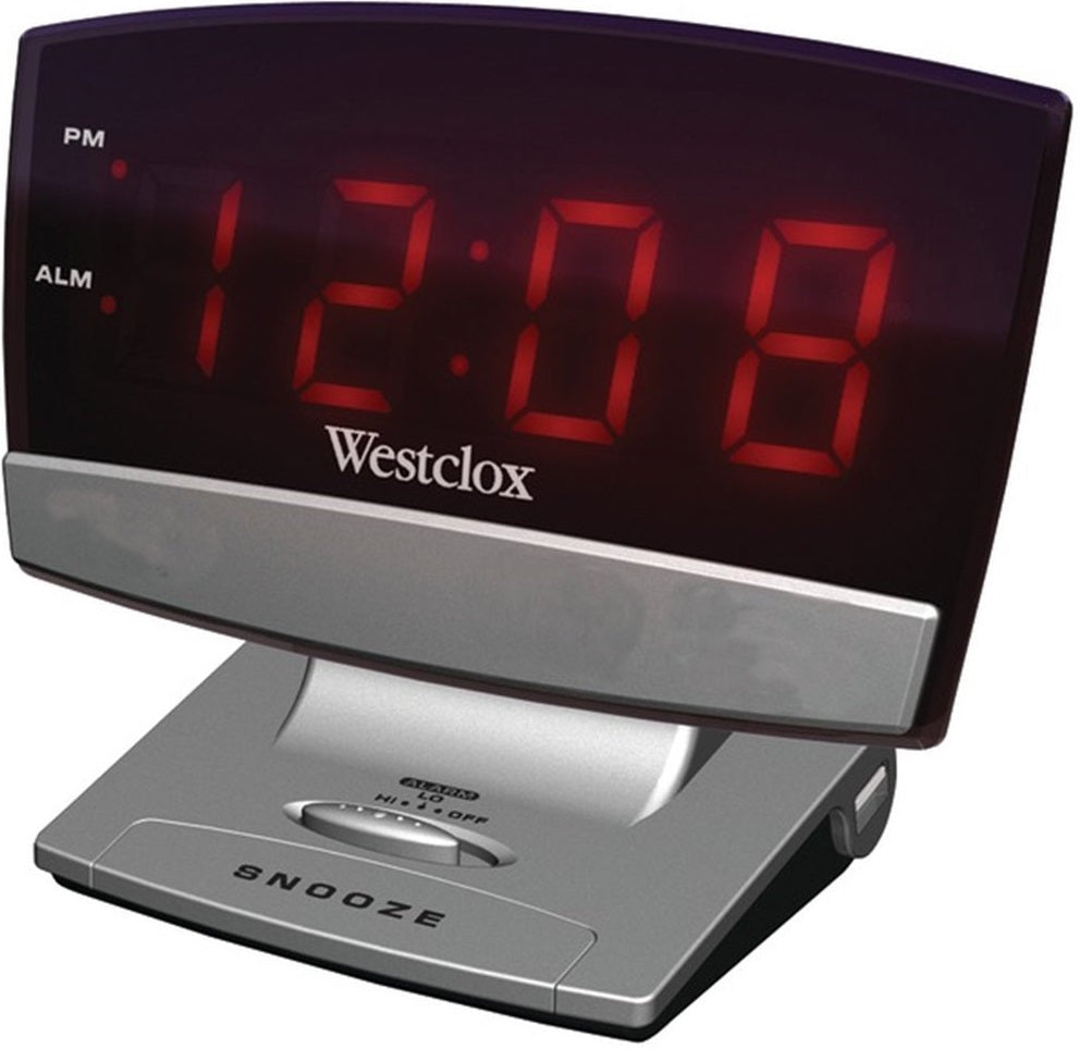 Westclox 71014X 0.9" LED Plasma Screen Alarm Clock with USB Charging Port