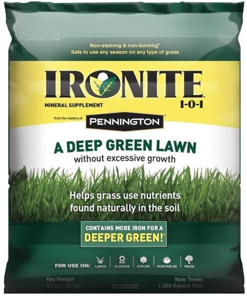 Ironite 100519429 Mineral Supplement Lawn Fertilizer, 1-0-1, 3 Lbs