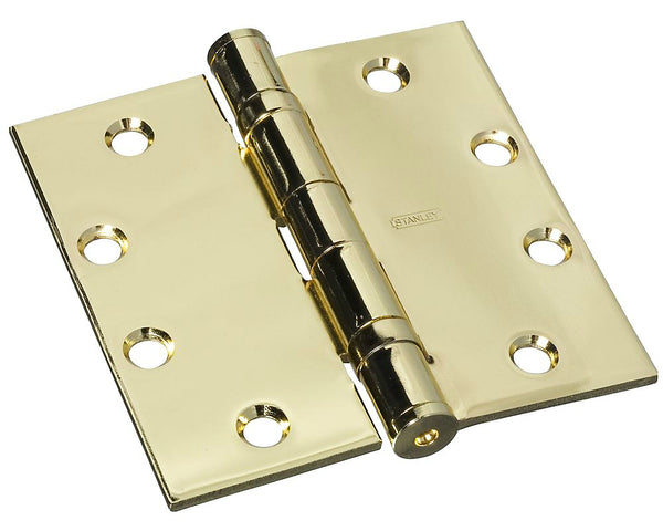 Stanley S060-005 179 Ball-Bearing Door Hinge, 4-1/2", Bright Brass