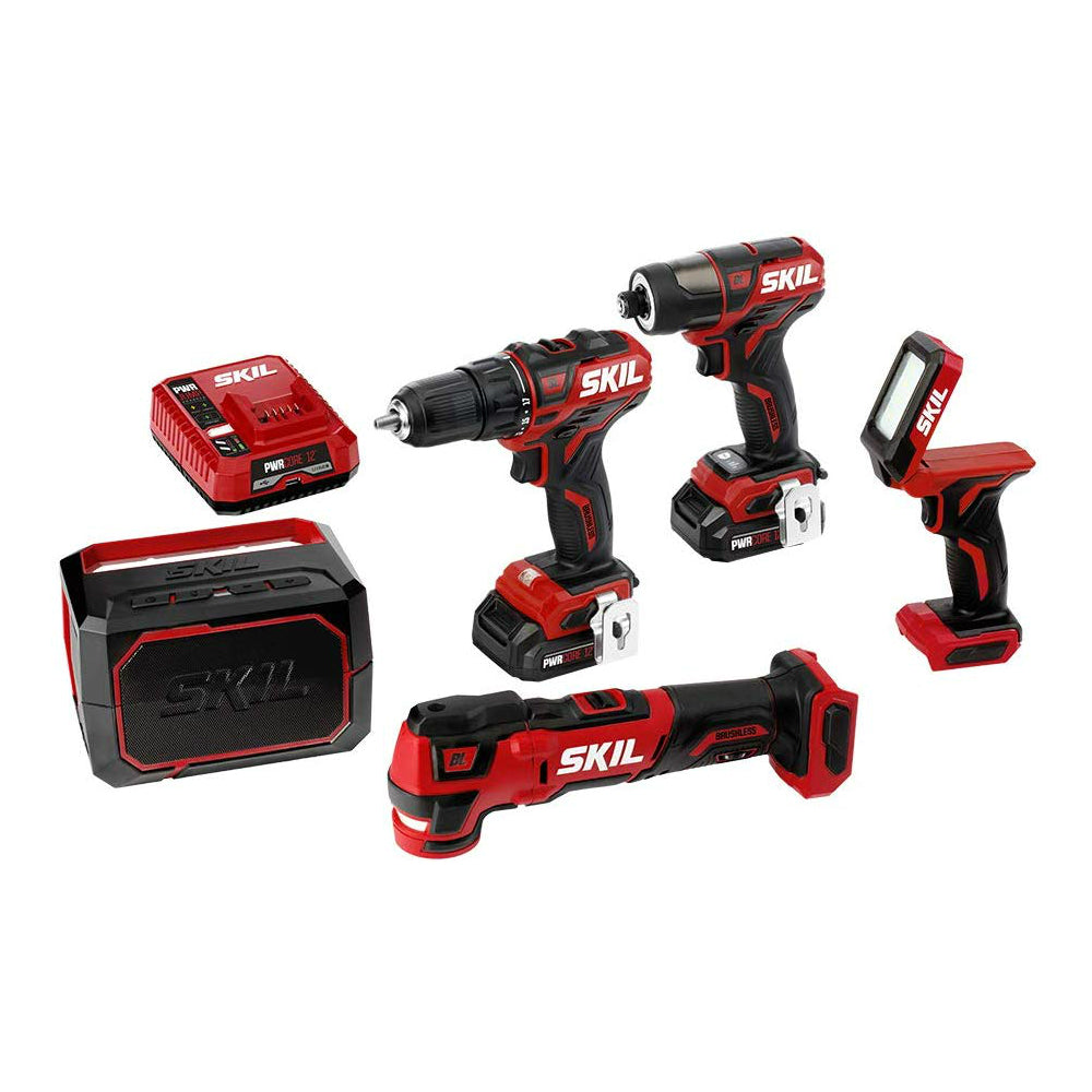 Skil CB736801 Pwrcore 12 Brushless 5-Tool Combo Kit, 12V