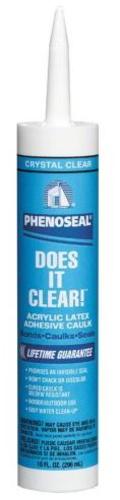 Dap 00602 Phenoseal Does It Clear Acrylic Latex Adhesive Caulk, 10 Oz