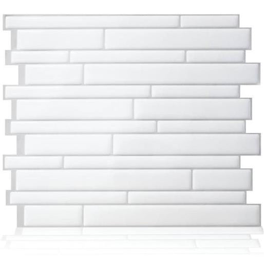 Smart Tiles SM1083-6 Milano Wall Tiles, Blanco, 6/Pack