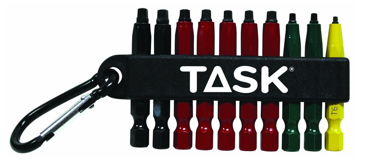 Task Tools T67917 Mixed Robertson Carabiner Clip, 10 Piece