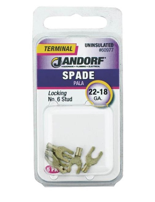 Jandorf 60977 Uninsulated Spade Locking Terminal, Cd/5