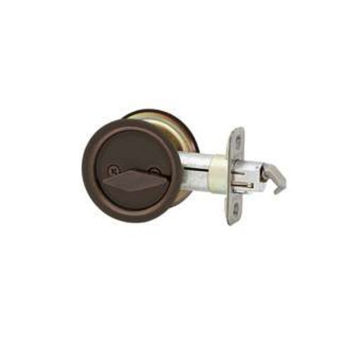 Kwikset  335 11P Round Pocket Door Lock, Oil Rubbed Bronze