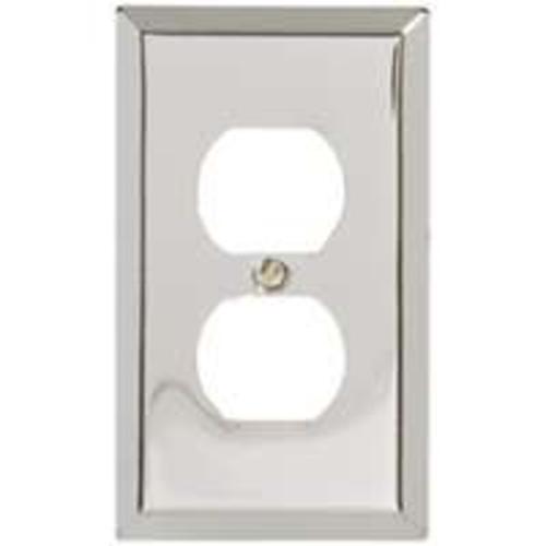 Amertac 161D Traditional 1 Duplex Wallplate, Polished Chrome