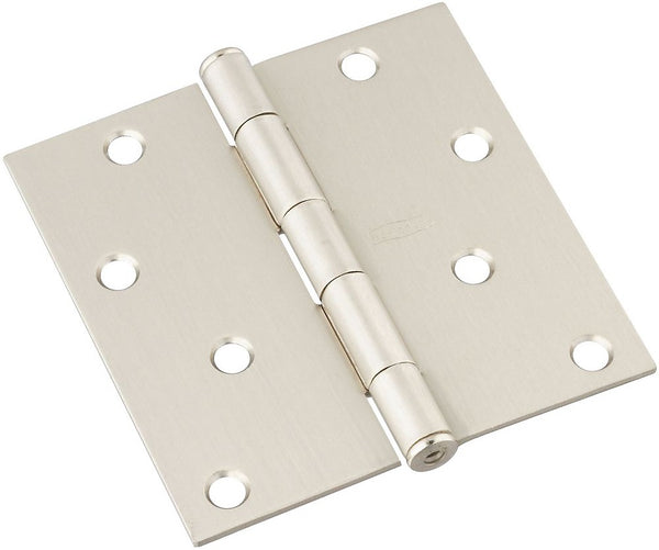 National Hardware N325-282 Full Mortise Square Corner Door Hinge, Satin Nickel