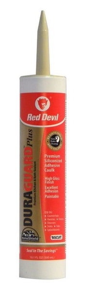 Red Devil 075022 Duraguard Plus Kitchen & Bath Adhesive Caulk, Biscuit, 10 Oz