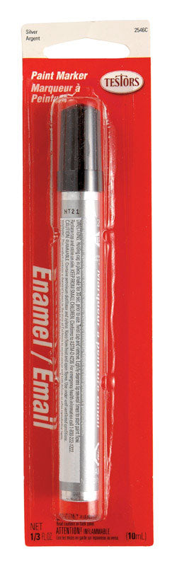 Testors® 2546C Metallic Enamel Paint Marker, Silver, 1/3 Oz