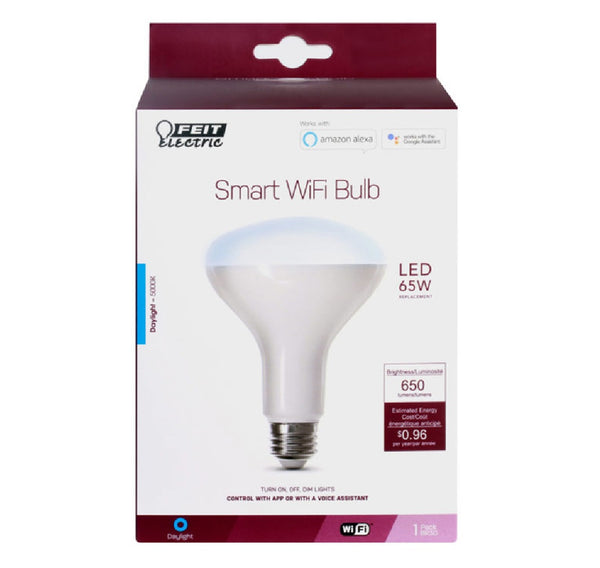 Feit Electric BR30/950CA/AG Smart WiFi LED Bulb, Daylight, 8 W