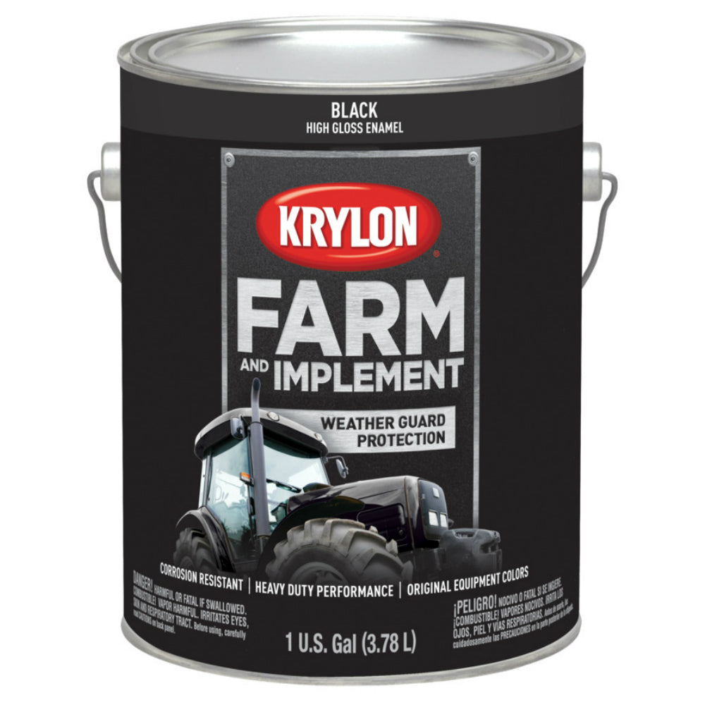 Krylon K01962000 Farm & Implement Paints, Gloss Black, 1 Gallon