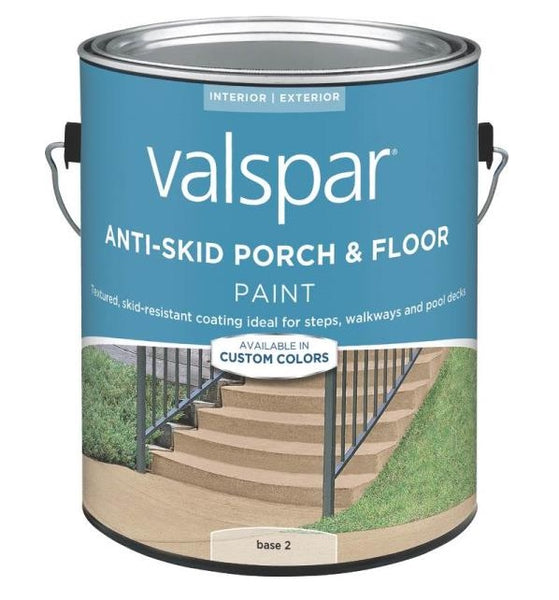 Valspar 024.0082032.007 Anti-Skid Porch & Floor Paint, Gallon, Base 2