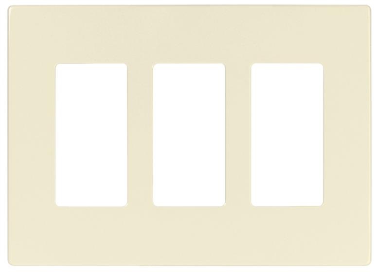 Cooper Wiring PJS263LA Decorator Mid Size Screwless Wall Plate, 3 Gang