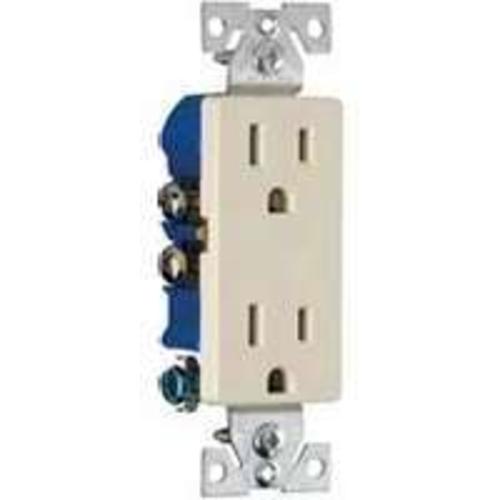 Cooper Wiring 1107-9A Decorator Duplex Receptacles, 15 Amp, Almond