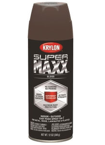 Krylon K08960000 SuperMaxx Spray Paint, 12 Oz, Gloss, Leather Brown
