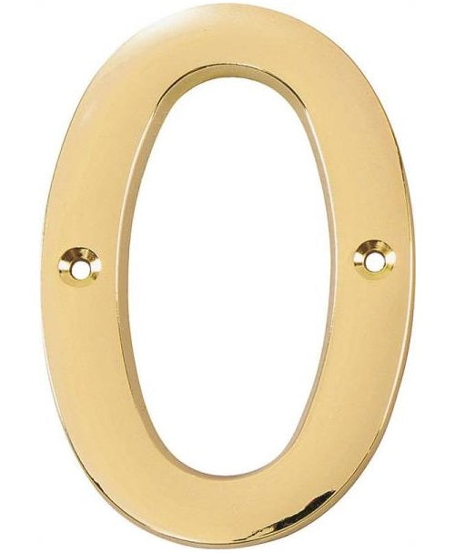 Prosource N-Z050PB3L-PS House Number 0, 4", Satin Brass Coating