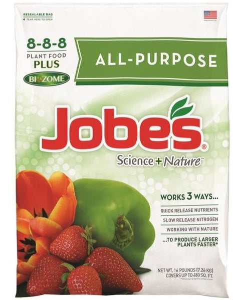 Jobe&#039;s 59523 All Purpose Synthetic Fertilizer, 8-8-8, 16 Lbs