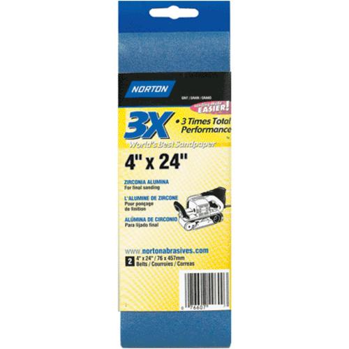 Norton 05474 High Performance Sanding Belt, 36 Grit, 4" x 24"