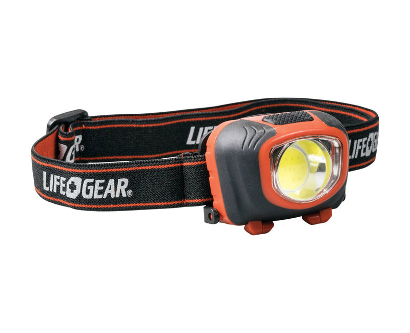 Life Gear 41-3765 Storm Proof  LED Head Lamp, Plastic, Black/Red, 260 Lumens