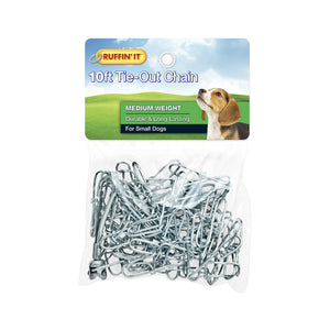 Westminster Pet 7N22100 Ruffin' It Medium-Weight Rust-Resistant Tie-Out Chain, Steel, Nickel Plated, 10 Feet