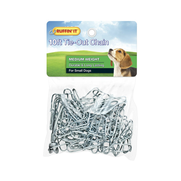 Westminster Pet 7N22100 Ruffin' It Medium-Weight Rust-Resistant Tie-Out Chain, Steel, Nickel Plated, 10 Feet