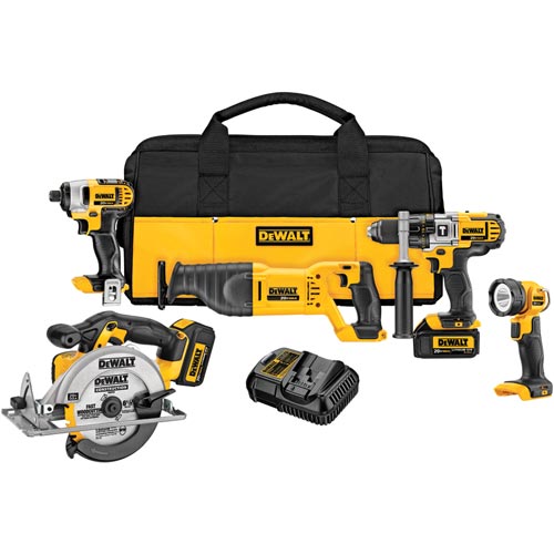 Dewalt DCK590L2 Lithium Ion 5-Tool Combo Kit, 20 Volt