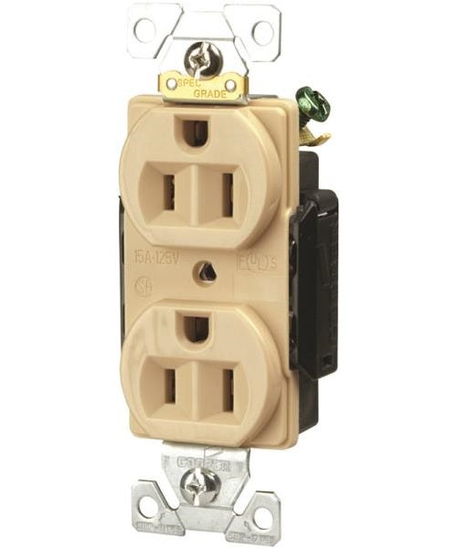 Arrow Hart AH5252V Straight Blade Duplex Receptacle, 125 Volt, 15 Amps