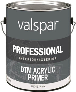 Valspar 81145 Professional Interior & Exterior Acrylic Primer, DTM, White