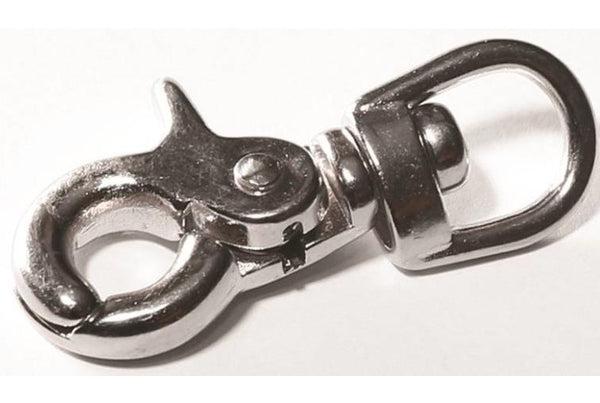 Baron 5013S-1/2 Round Swivel Eye Trigger Snap, Stainless Steel, 80 Lb