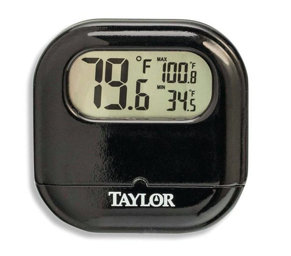 Taylor 1700 Digital Thermometer with Reversible Suction Cup, Black