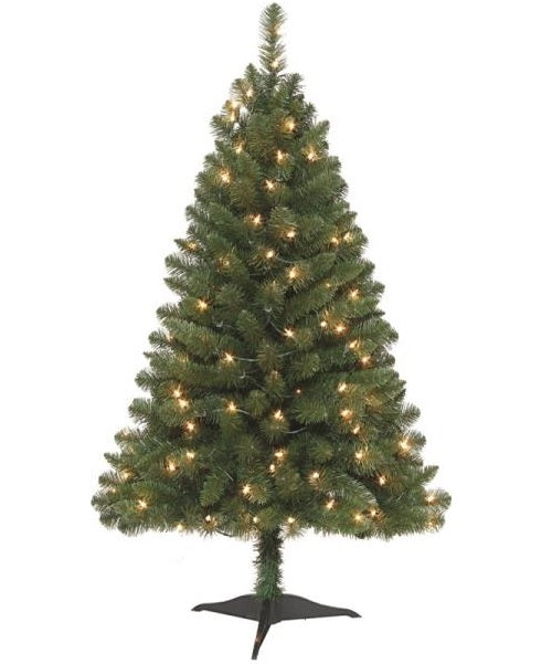 Holiday Basix 8517-H52070-04 Classic Pine Christmas Tree, 4', 101 Lights