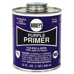 Harvey 019080-12 Purple Primer Nsf Listed, 32Oz