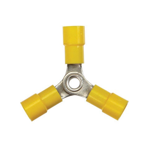 Jandorf 60818 Vinyl Insulated 3 Way Terminal Butt Splice, 12-10 Gauge AWG