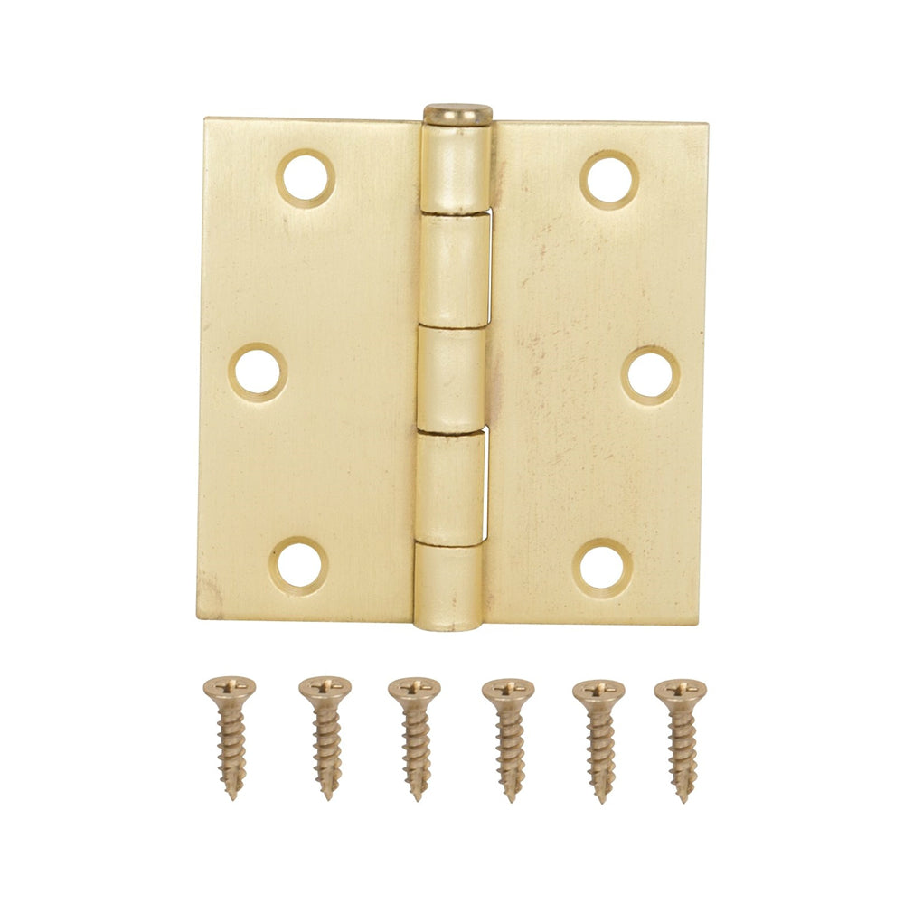 Prosource LR-707-PS Square Corner Residential Door Hinges, Satin Bronze, 3"
