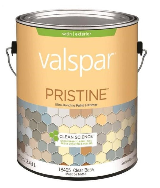 Valspar 18405 Pristine Exterior Paint/Primer, Clear Base, Gallon
