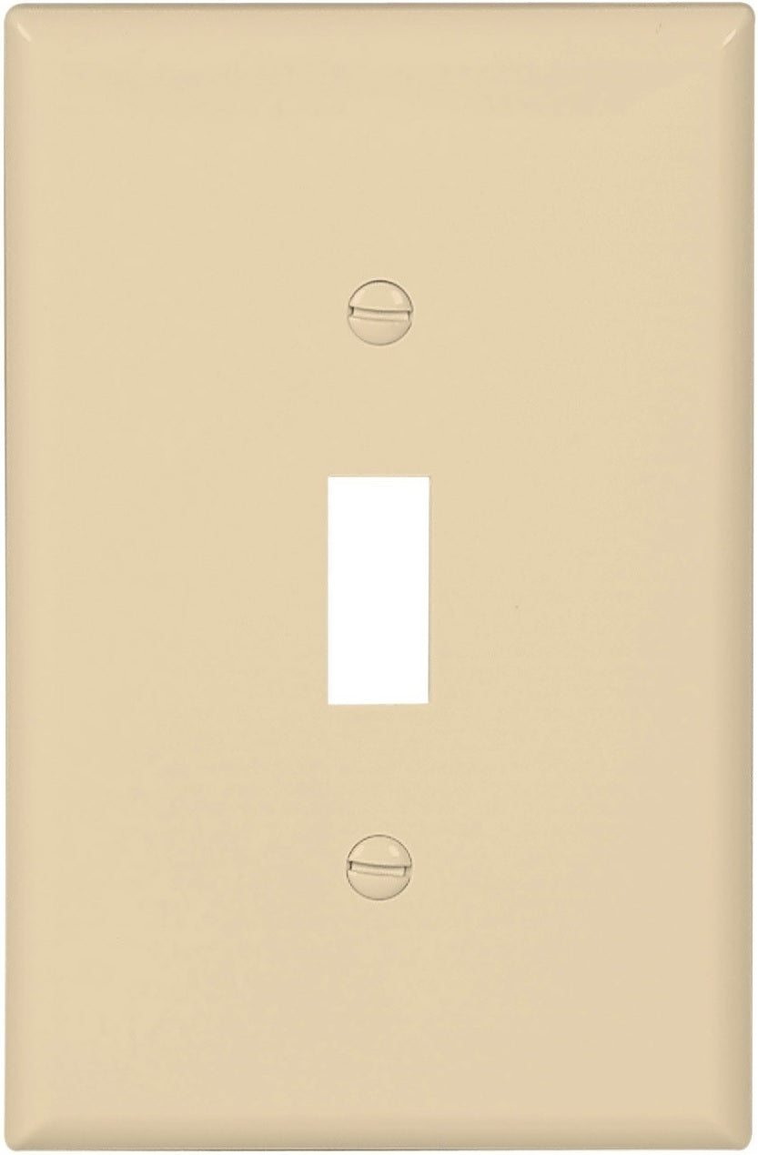 Cooper Wiring PJ1V Mid-Size Polycarbonate Switch Wallplate, Ivory