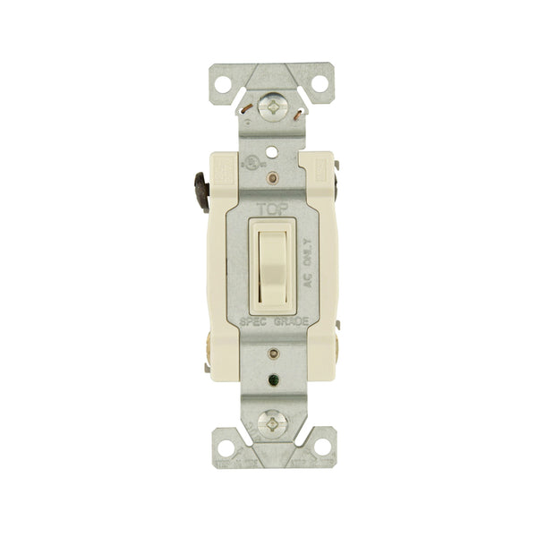 Eaton 1242-7LA-BOX 4 Way Quiet Toggle Switch, Light Almond