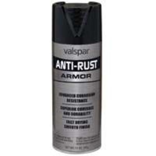 Valspar 044.0021924.076 Anti-Rust Armor Spray Paint, Gloss Finish, 12 Oz, Black