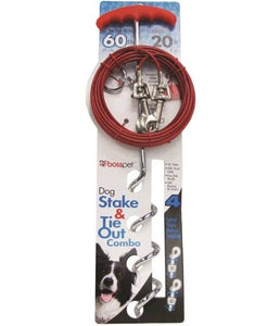 Boss Pet 01316 Dog Spiral Stake & Cable, 20'