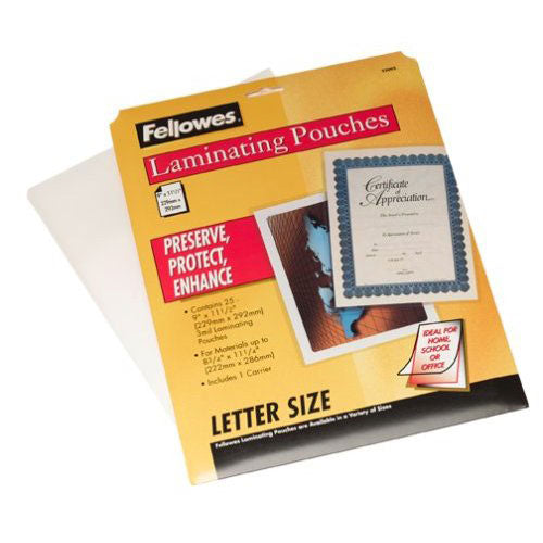 Fellowes 52005 Laminating Sheet 8.5"x11", Clear