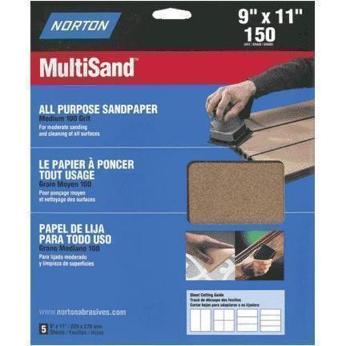Norton 47720 150 Grit Multi Sandpaper, 9" x 11"