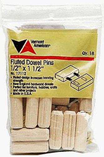 Vermont American 17110 Hardwood Flute Dowel Pin, 5/16" x 1-1/2", 36-Count