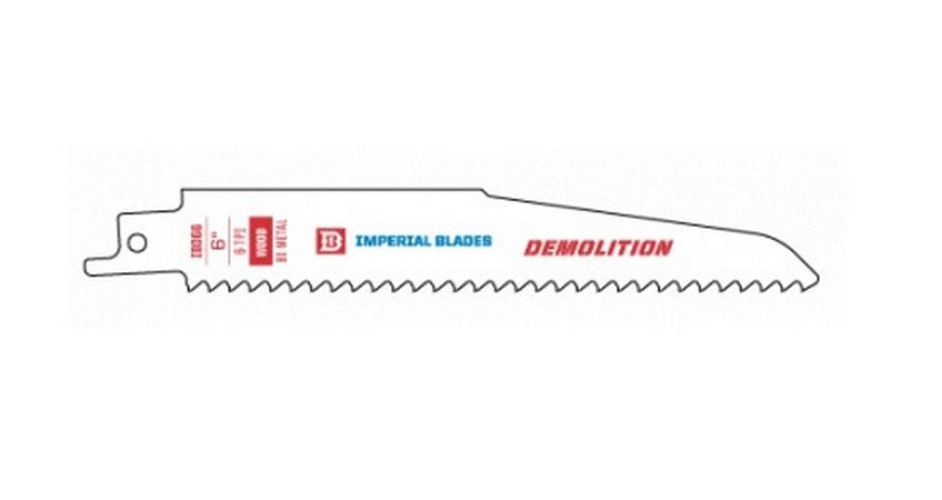 Imperial Blades IBD606 Wood Demolition Reciprocating Saw Blade, 6", 6 TPI