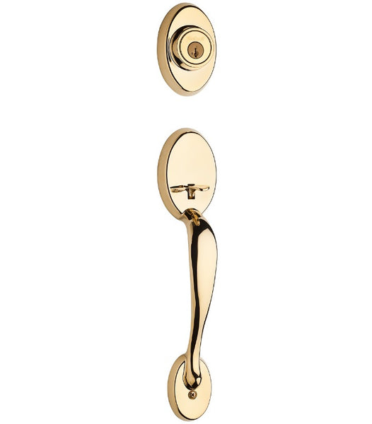 Kwikset 800CE LIP L03 Chelsea Single Cylinder Reversible Handleset, Polished Brass