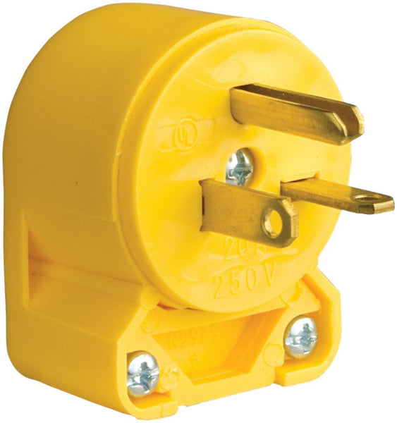 Cooper Wiring 4509AN-BOX Commercial Grade Vinyl Angled Plug, Yellow