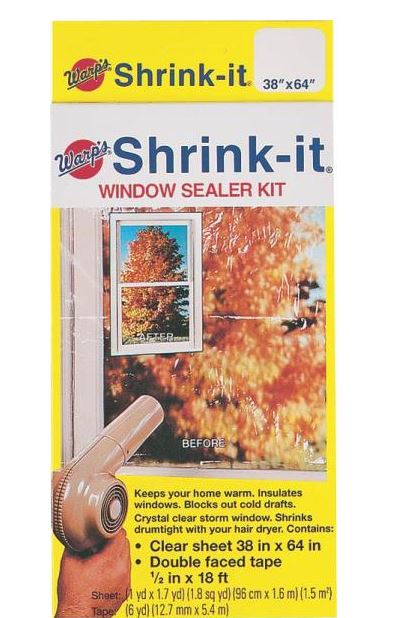 Warp&#039;s Brothers SK-38 Shrink Window Insulates Kit, 18&#039;, 38" x 64"